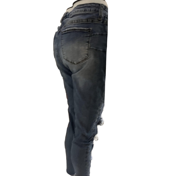 Preowned size 13 women’s skinny boyfriend denim jeans curvy by song - Picture 3 of 5